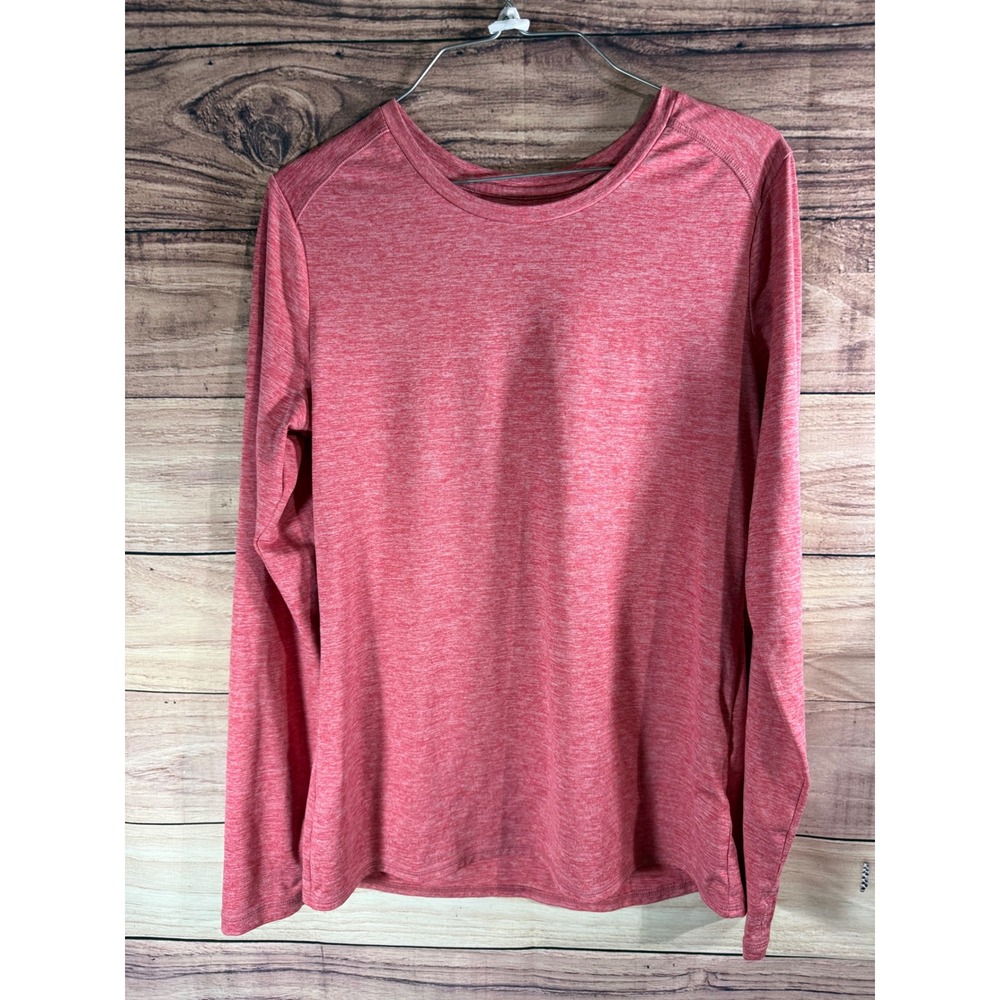 Skechers Womens Red Space Dye Long Sleeve Performance Activewear Top M